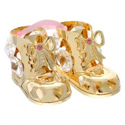 Сувенир с кристаллами Swarovski: Пара пинеток (розовый/золотой)