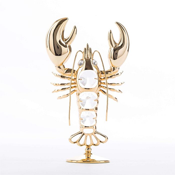Сувенир с кристаллами Swarovski: Рак (прозрачный/золотой)