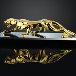 Леопард со стразами на подставке из стекла HC-30601-2