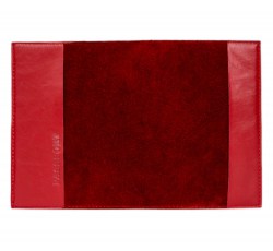 Обложка для паспорта "Геометрия" цвет красный, натуральная кожа, художественное тиснение, Макей