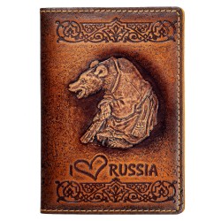 Обложка для паспорта кожа краст: I love russia 143205-1