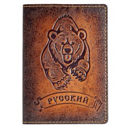 Обложка для паспорта кожа краст: Русский 143203-1