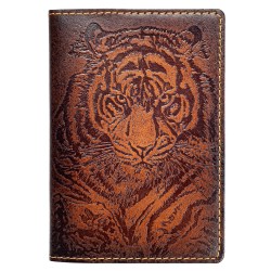 Обложка для паспорта кожа краст: Тигр 140901-1
