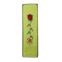 Полотенце махровое с вышивкой Роза 156164 30х70см цвет салатовый