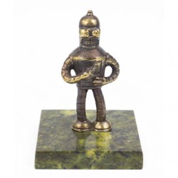 Бронзовая статуэтка: Робот на подставке из змеевика 1309118-2