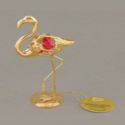 Сувенир с кристаллами Swarovski: Фламинго (розовый/золотой)