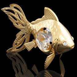 Сувенир с кристаллами Swarovski: Золотая рыбка U-4743/G