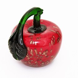 Декоративная фигурка из стекла: Яблоко 11 см, красное  YW-00857