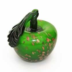 Декоративная фигурка из стекла: Яблоко 11 см, зеленое  YW-00858