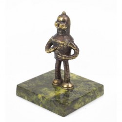 Бронзовая статуэтка: Робот на подставке из змеевика 1309118-1